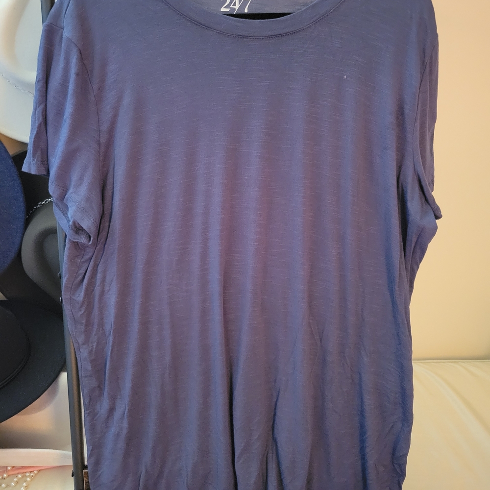 Maurices 24/7 Blue Short Sleeve Top Size XL